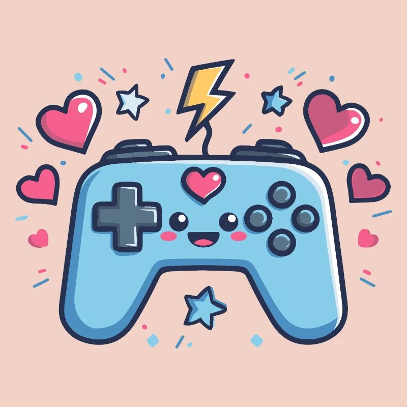 Kawaii Game Controller Herz Design