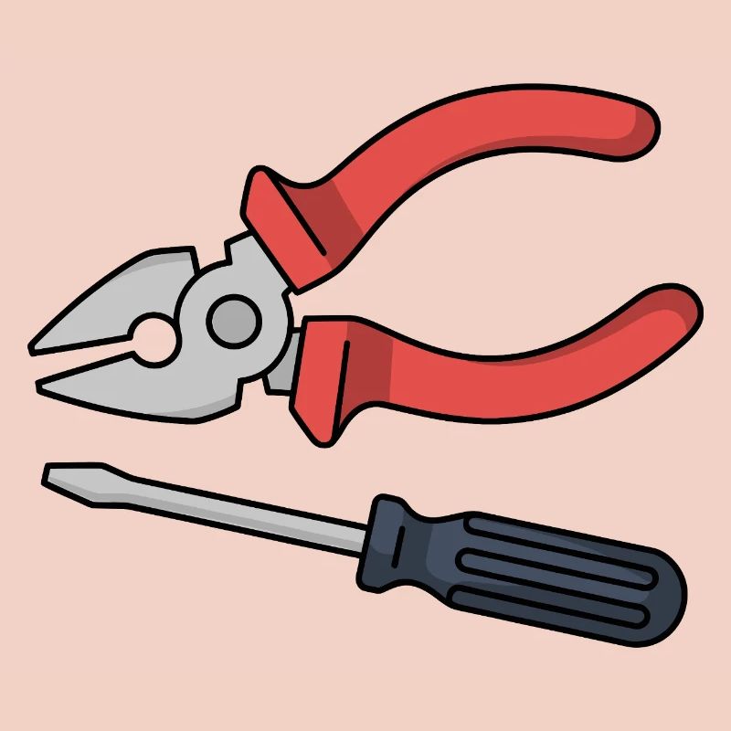 Stylized pliers and screwdrivers
