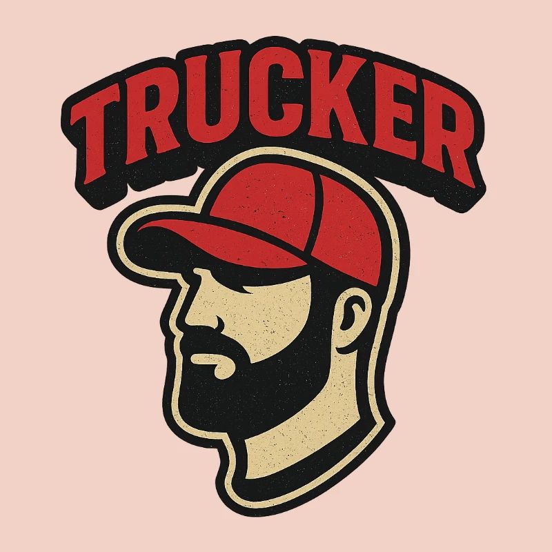 Trucker Kopf mit rotem Cap