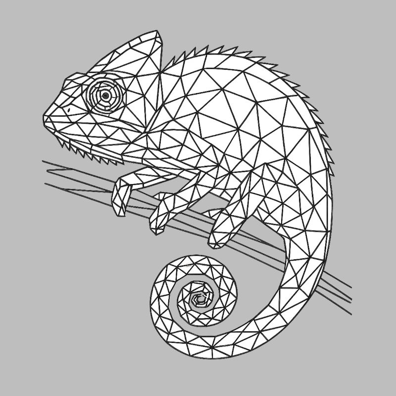 Geometric Chameleon Wireframe