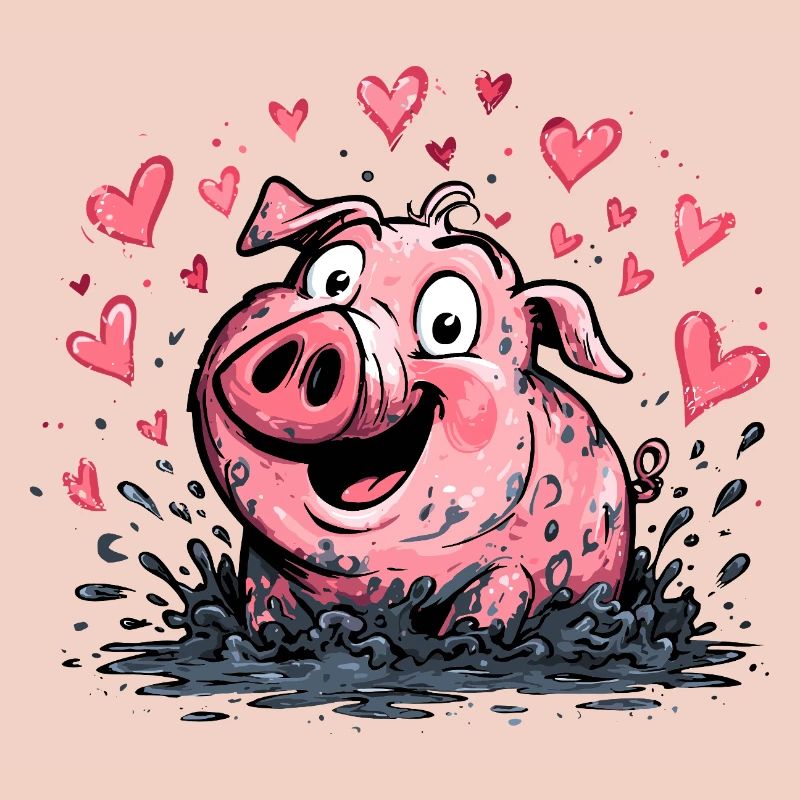 Cœur d’amour Éclaboussure de cochon