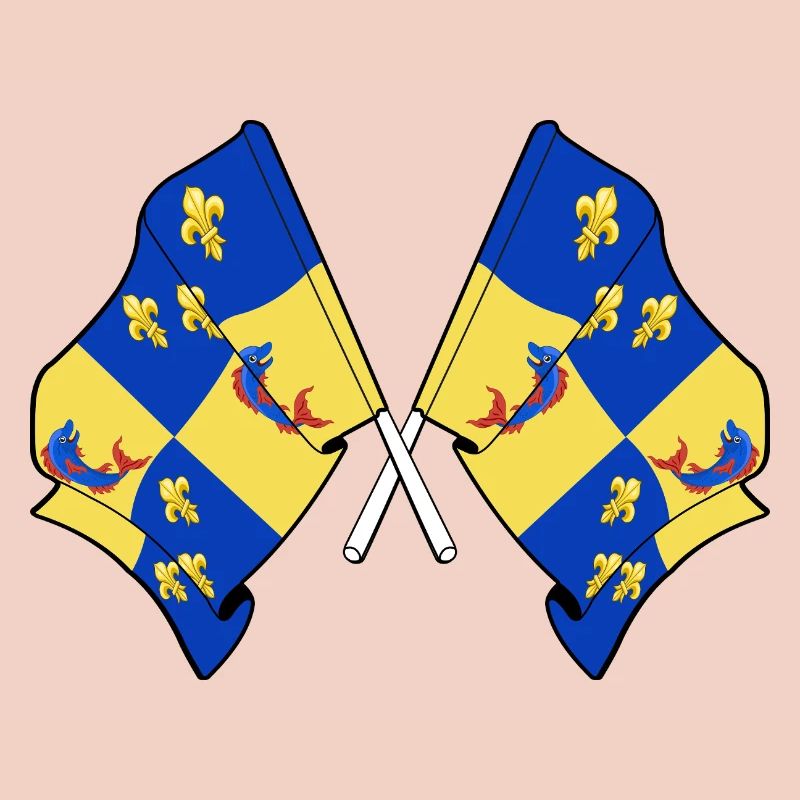 Drapeaux du Dauphiné croisés