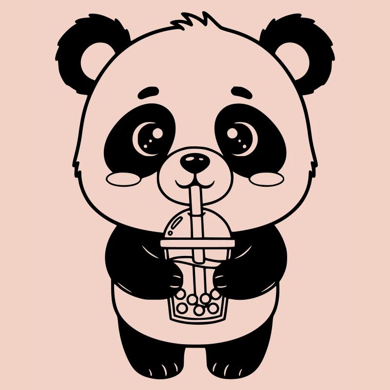 Panda con il bicchiere da bere
