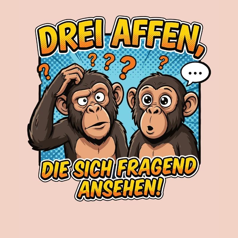 Three Monkeys Confusion – Funny Comic Design