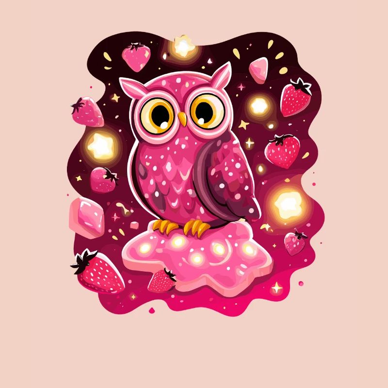 Pink Eule Erdbeerzauber