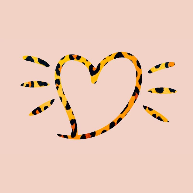 Leopard Heart with Sun Rays