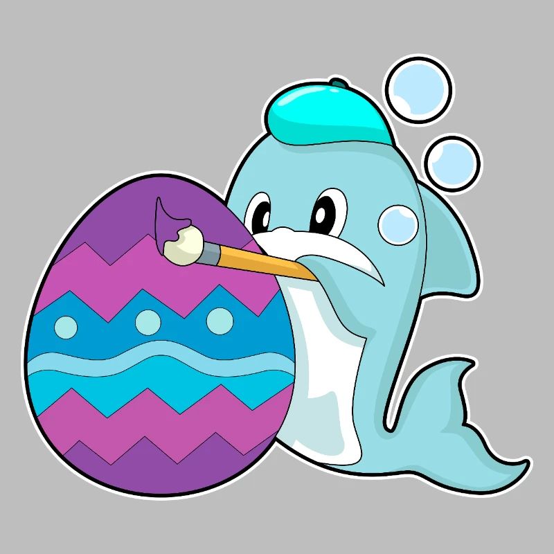 Dolphin Easter Coloring