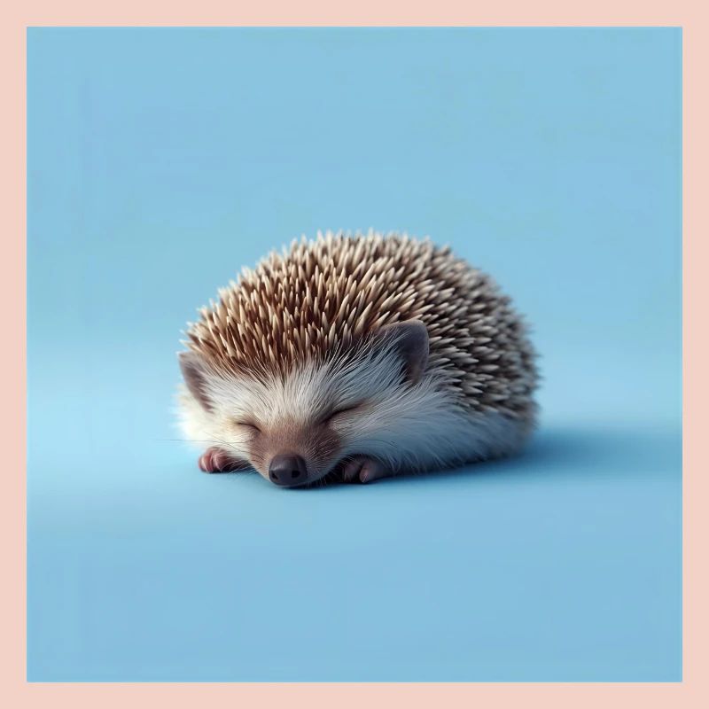 Hérisson Bleu Endormi