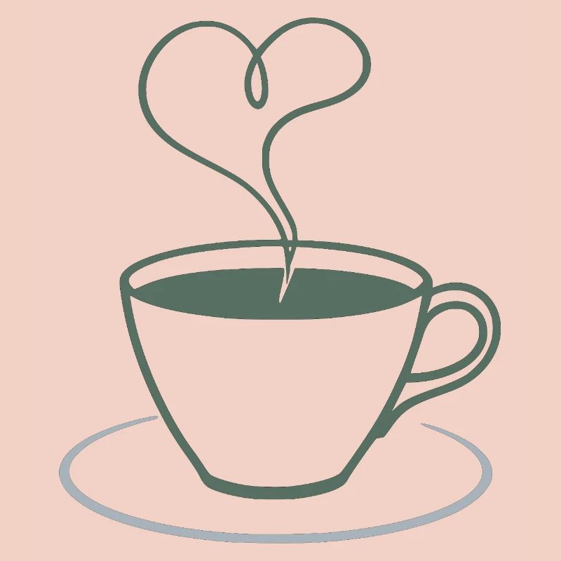 Herzdampf Kaffee Illustration