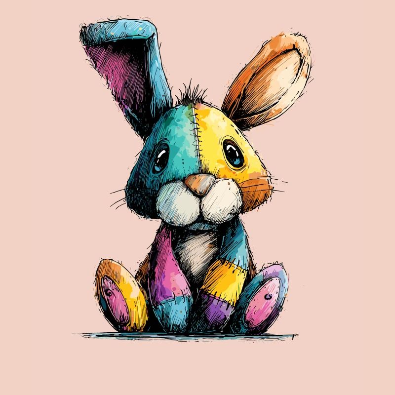 Patchwork Bunny Coloré