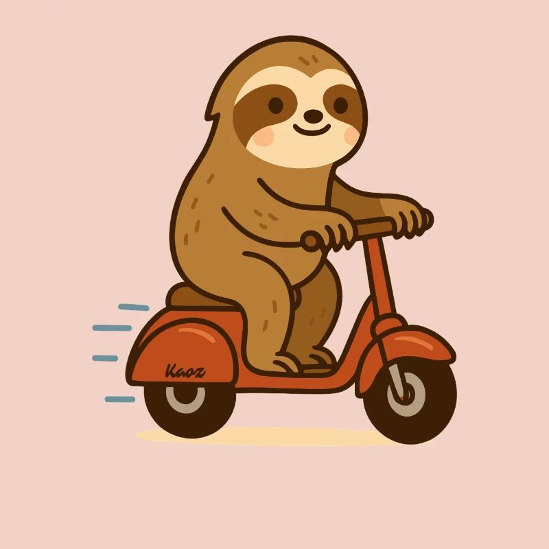 Sloth on scooter