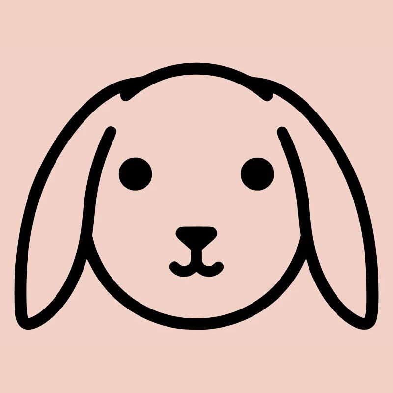 Cute floppy ear bunny rabbit head