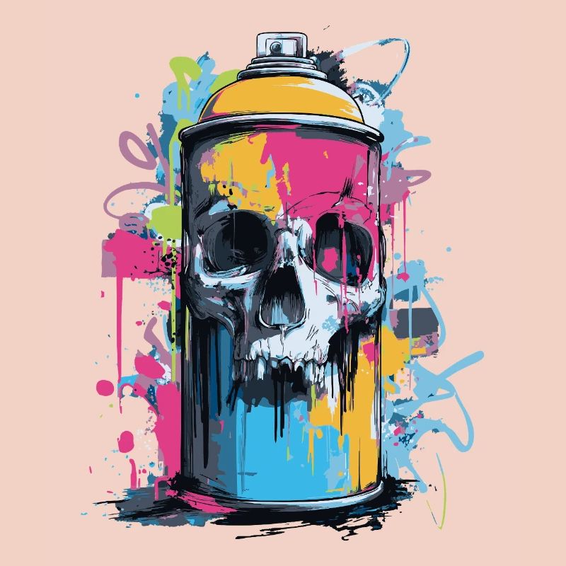 Spray à graffitis de crâne