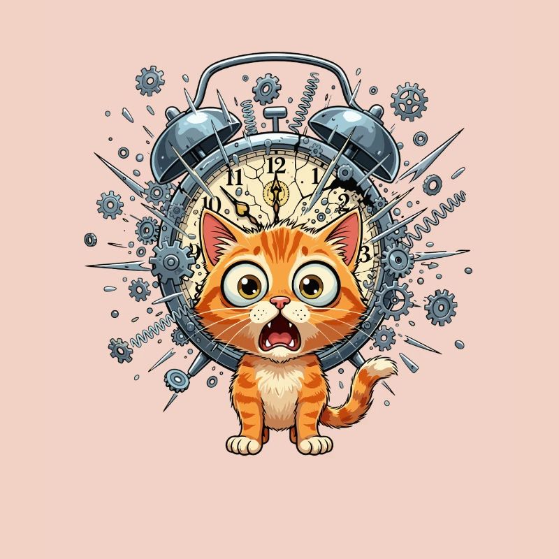 Chat steampunk devant Clockwork