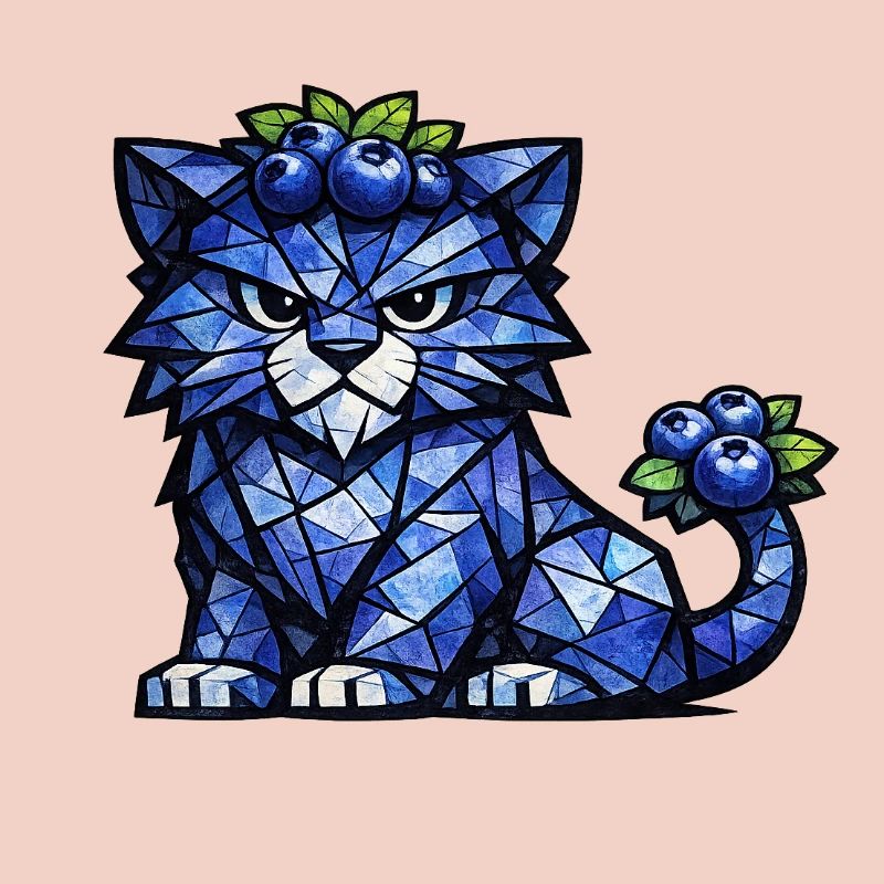 Blueberry Panther Cubism version