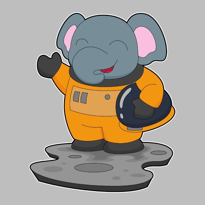 Astronaute éléphant spatial