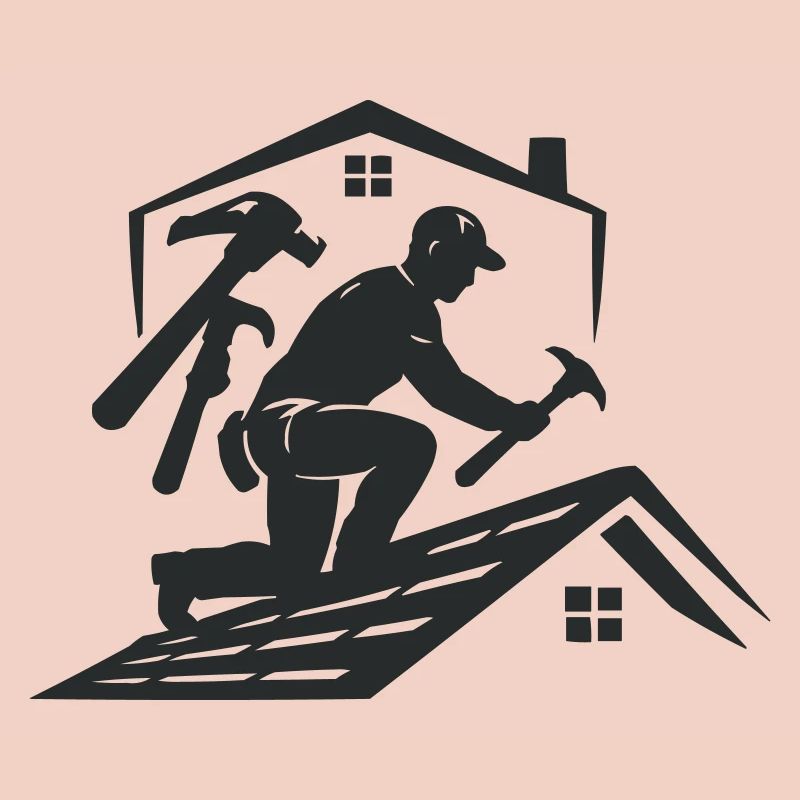 Dachhandwerker Silhouette Dachdecker