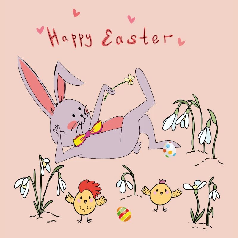 Easter bunny with chicks