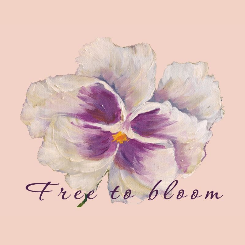Peinture de fleurs en pensée blanche - Libre de fleurir