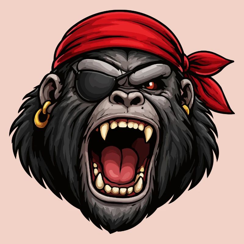 Gorille pirate avec cache-œil