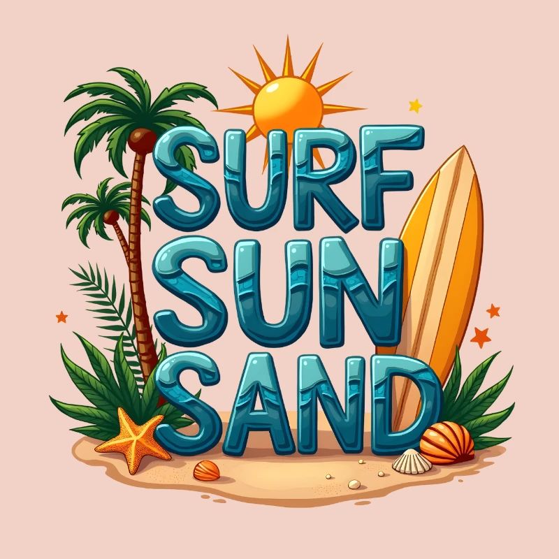 Conception de plages de Surfing Sun Sand