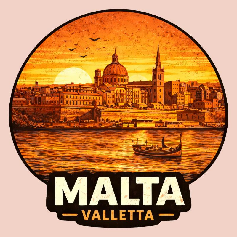Coucher de soleil de la Skyline de Malte Valette