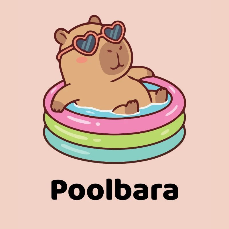 Bärchen/Capybara im Planschring mit Sonnenbrille