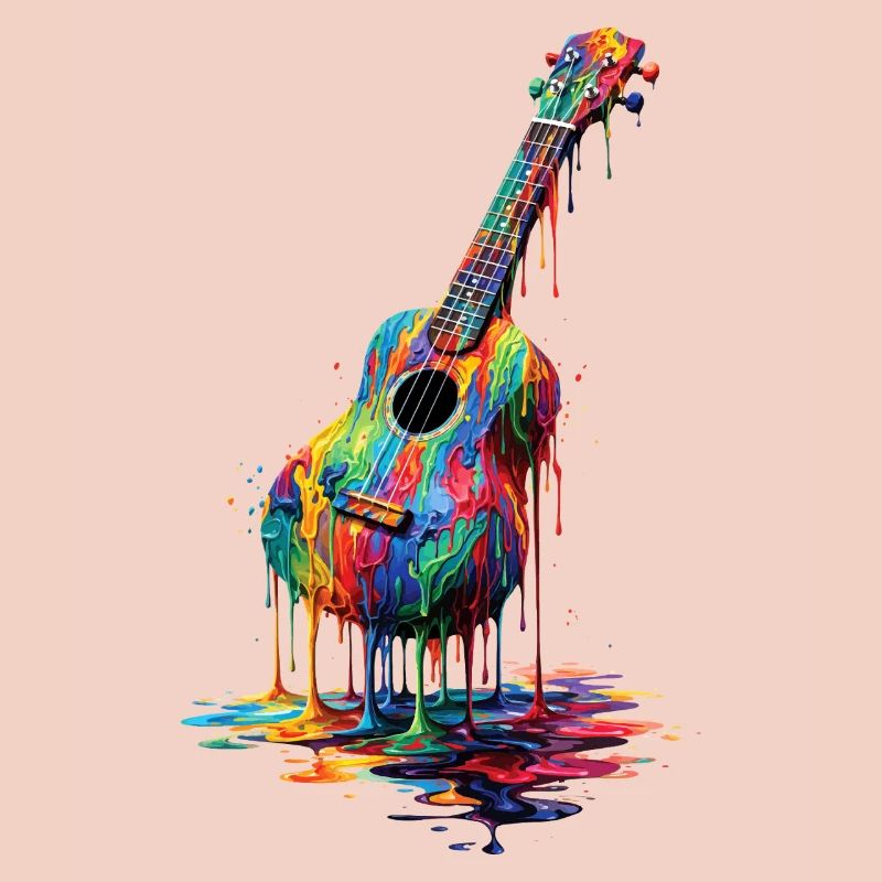 Ukulele mit tropfender Farbe