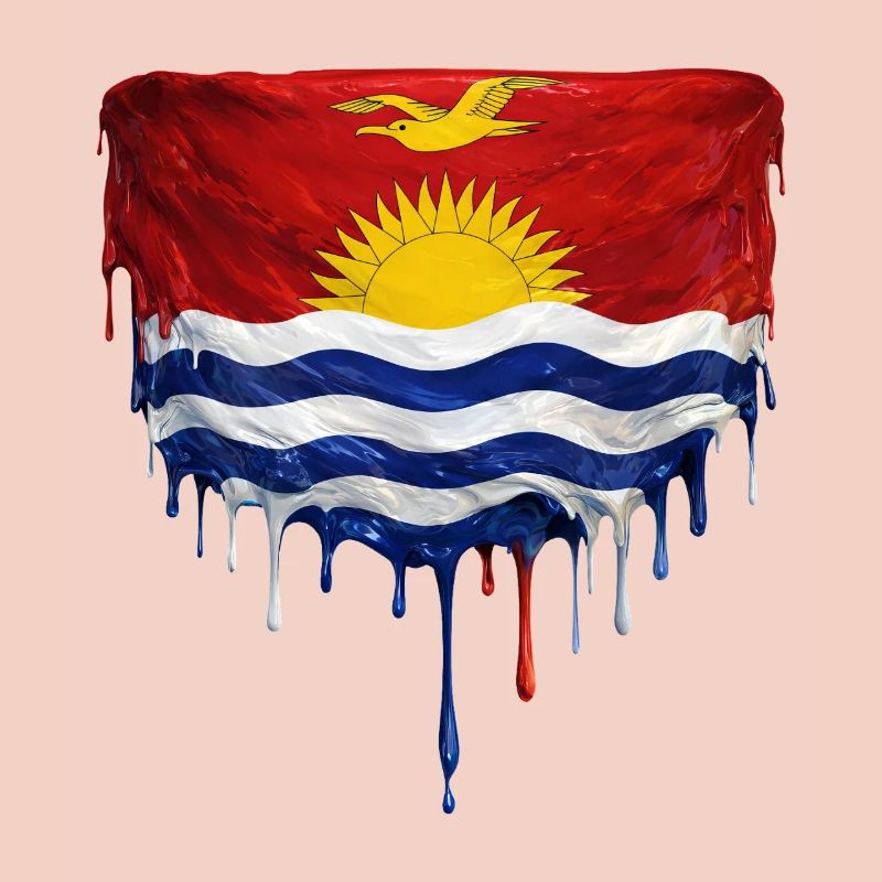 Drapeau de Kiribati dégoulinant