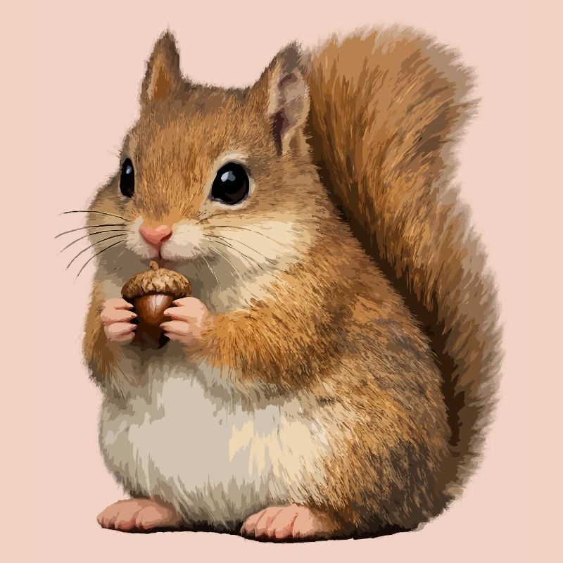 Eichhörnchen mit Eichel
