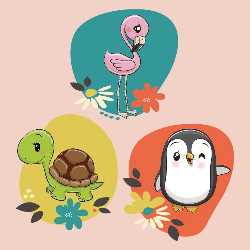 Pingouin Tortue flamant rose
