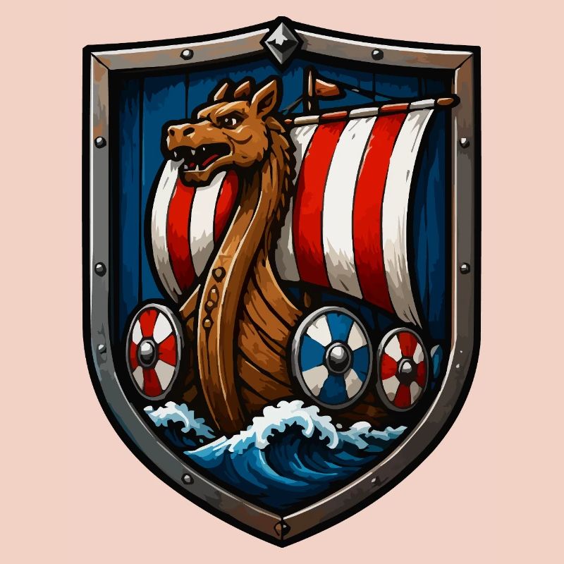 Wikinger Drachenboot Schild