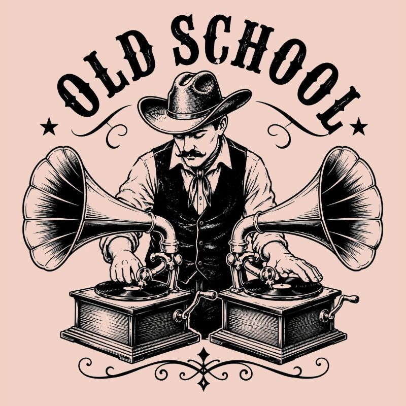 Old School DJ with Gramophone