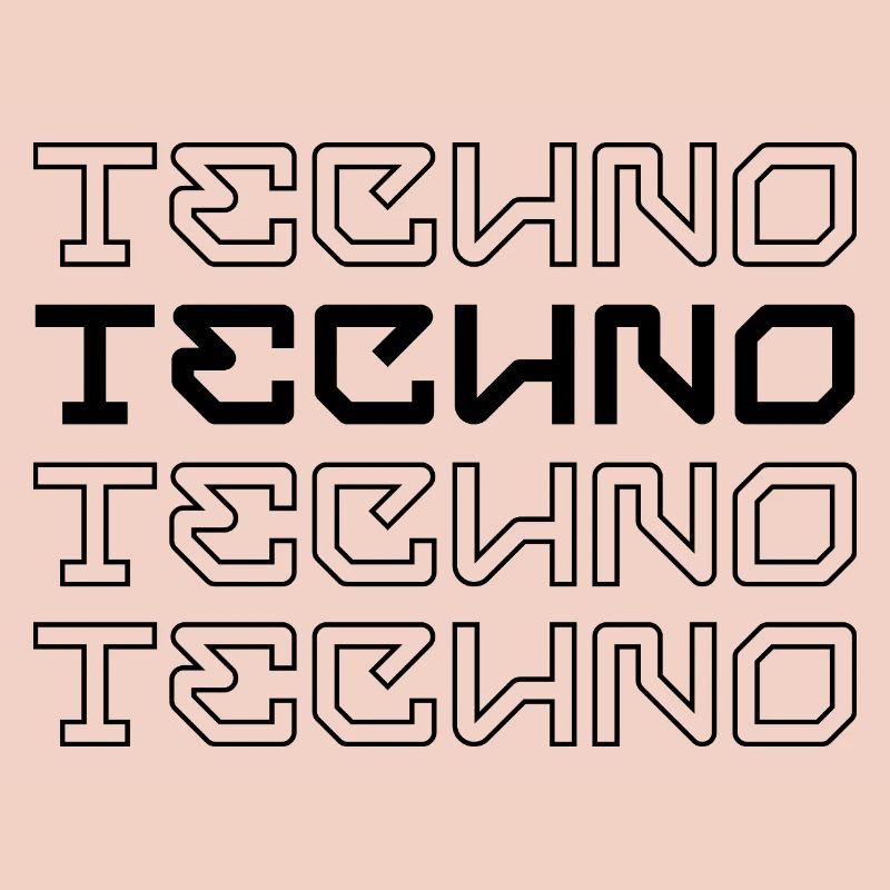 Techno modern typography logo design
