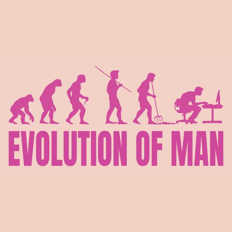 Evolution of Man Programmierer Informatik pink