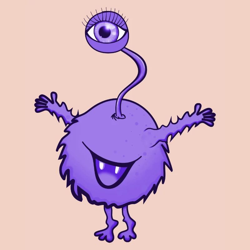 Monstre pourpre avec un oeil