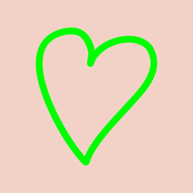 Coeur à main levée vert