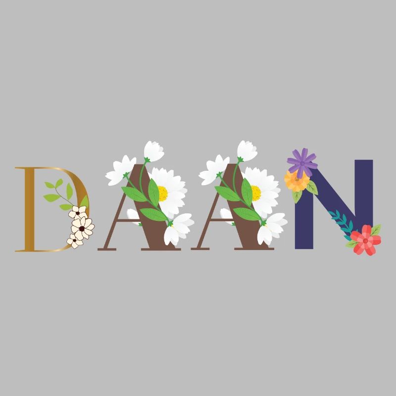 Nom DAAN décoré de fleurs