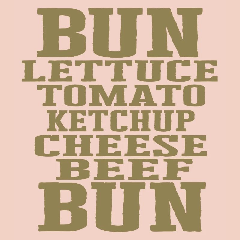 Burger Ingrédients Typographie Construction du cheeseburger