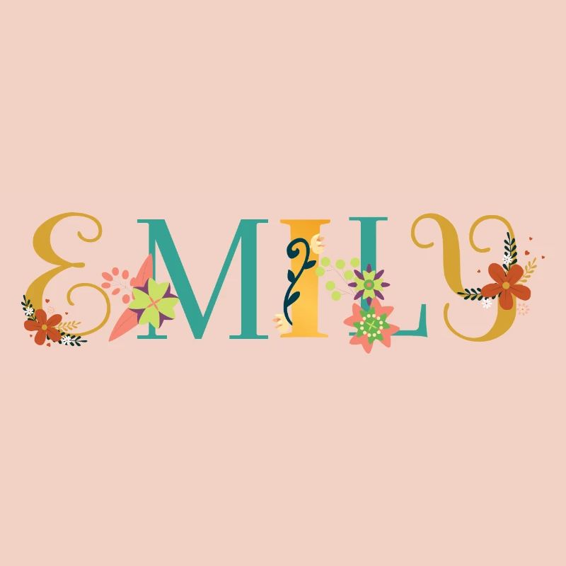 Marque EMILY Art avec des fleurs brodées