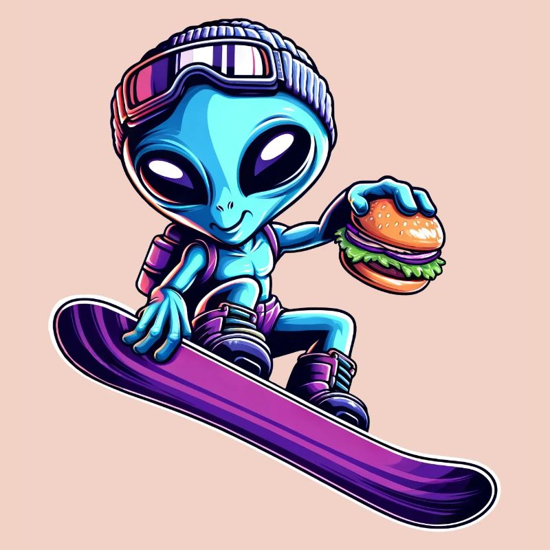 Alien Snowboard Hamburger Abenteuer