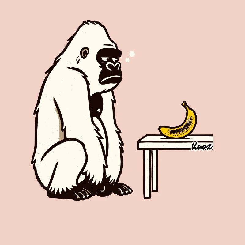 Bananen oder nicht? Gorilla mit Banane