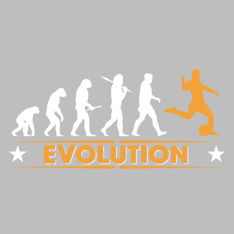 Fussball Evolution - orange/weiss