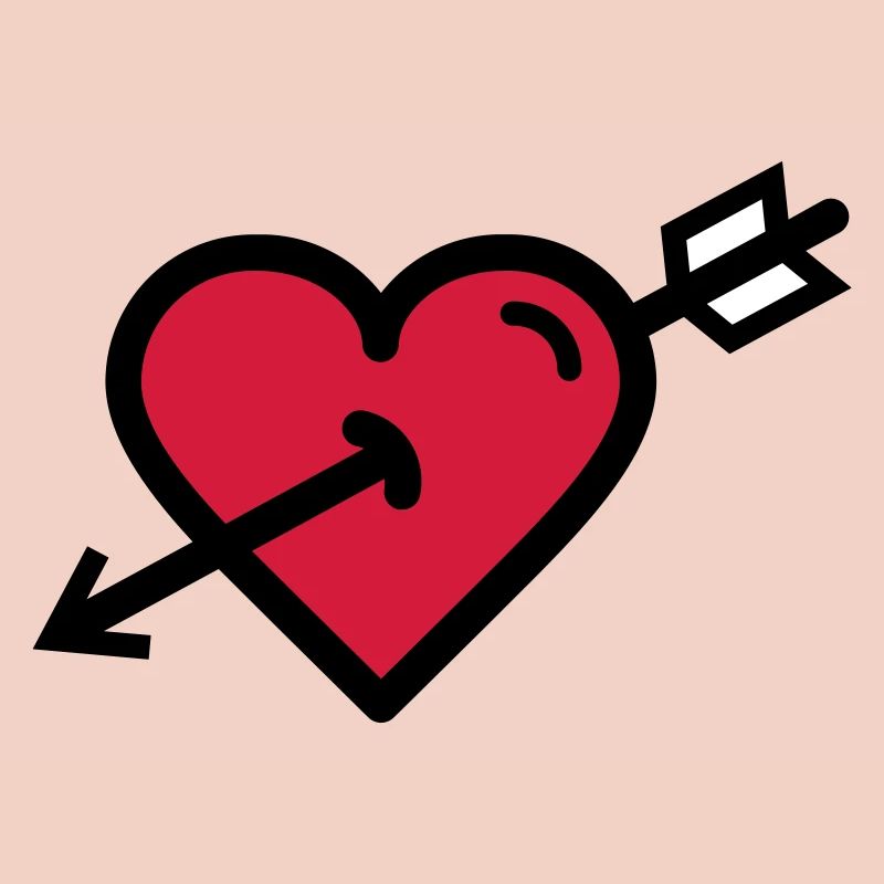 Le coeur dans la flèche de Cupidon est la Saint-Valentin