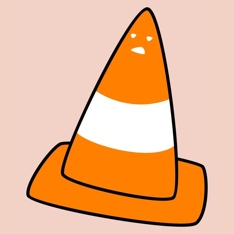 cône de signalisation avec visage