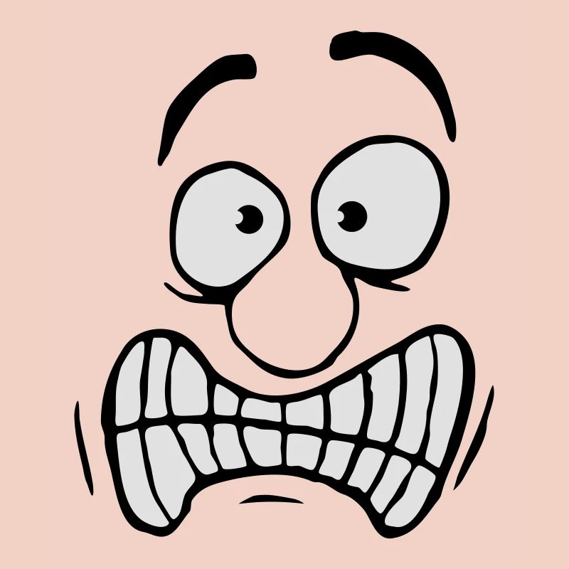 Insecure Anxious Comic Cartoon Face