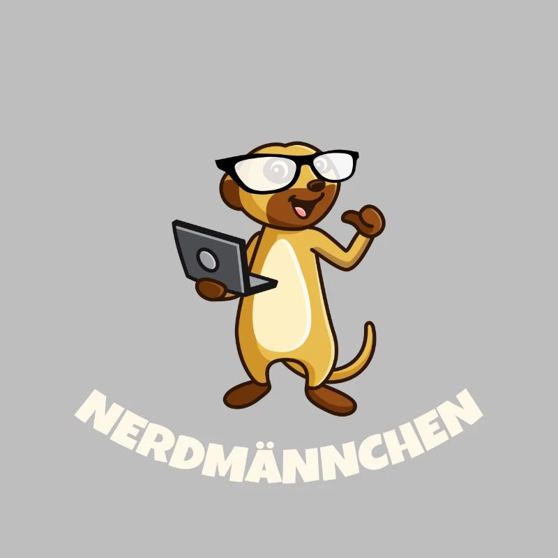 Nerd Erdmännchen mit Brille und Notebook Geschenk