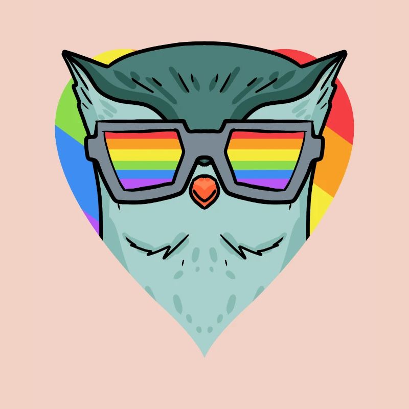 LGBT Tier Eule Regenbogen