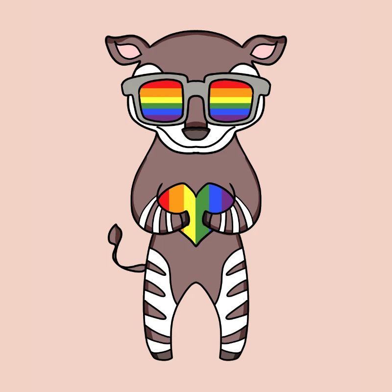 Arc-en-ciel d’okapi animal LGBT