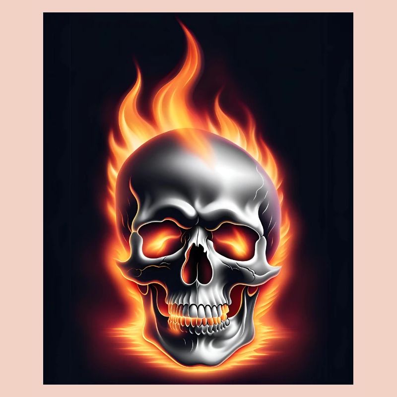 A skull on fire